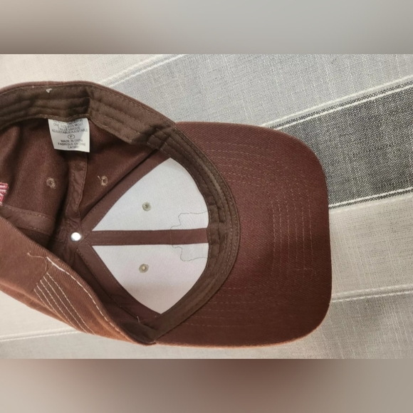 Kodiak 100 Leather Patch Est 1910 Hat Beige Brown Strapback Baseball Cap - Picture 8 of 9